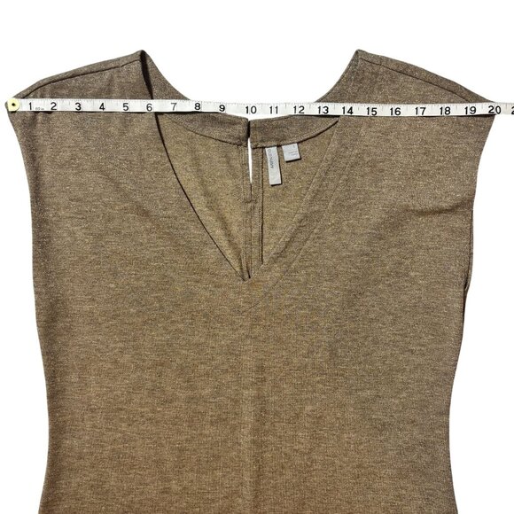 Old Navy Womens Large Cap Sleeve V-Neck Gold Shift Dress - Picture 5 of 9